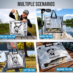 Heavy Duty Insulated Fish Weigh Bag for Bass Fishing, Waterproof, Leakproof, 25x