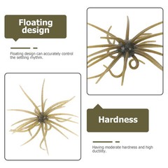 20Pcs Reusable Soft Plastic Fishing Lures Floating Sea Urchin Style Dark Green