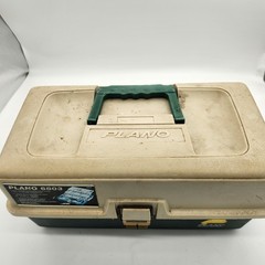 Vintage PLANO 6803 Three Tray Fishing Tackle Box GREEN Bass Crappie Catfish Pan
