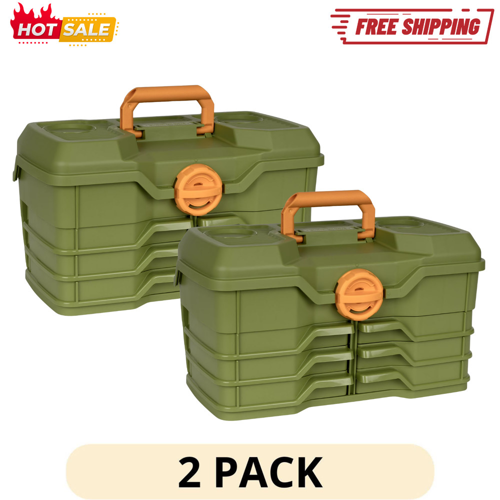 2 Pack Flambeau Outdoors NextGen 6.0 Large Tackle Box 15.5in green