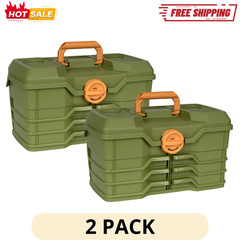 2 Pack Flambeau Outdoors NextGen 6.0 Large Tackle Box 15.5in green