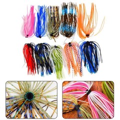 10 Bundles Silicone Jig Skirts for Bass Trout Walleye Crappie Fishing Lures 7cm