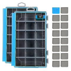 Fishing Tackle Box 360 Waterproof Trays 3600 Organizer Dividers Blue 2 PCS