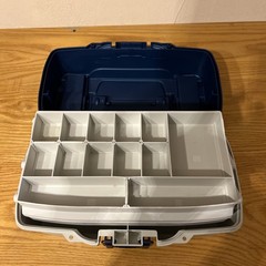 PLANO Fishing Tackle Box, Model 6202 Blue & Tan 14″x8″x8″