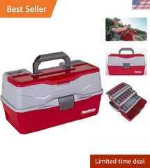 Lightweight Red/Gray Tackle Storage Box with 13 Removable Dividers for Anglers