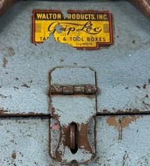 Vintage Walton Grip-Loc Green All Steel Tool or Tackle Box