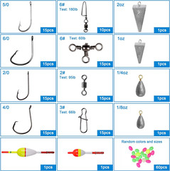 Saltwater Fishing Tackle Kit -212Pcs Ocean Fishing Tackle Box Include Fishing Ri