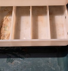 13″ Sears Plastic Fishing Tackle Box 3 Tier Tray Lure Fish Handle Made in USA