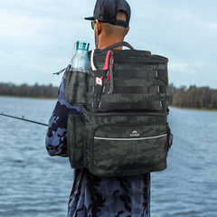 Fishing Tackle Backpack With Cooler Waterproof Rod Holder Large Storage Bag Gear