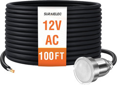 1.5 Inch LED Nicheless Pool Light, 12V AC 18W 6000K, 100FT Cord | for Inground P