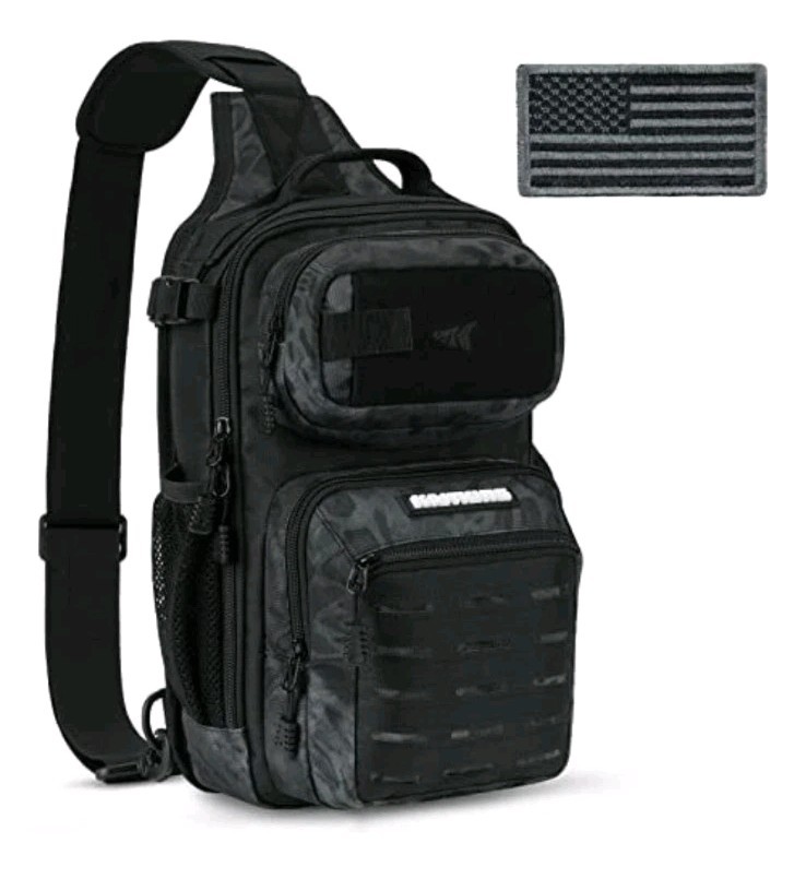 KastKing BlowBak Tactical Fishing Sling Tackle Backpack Black Color