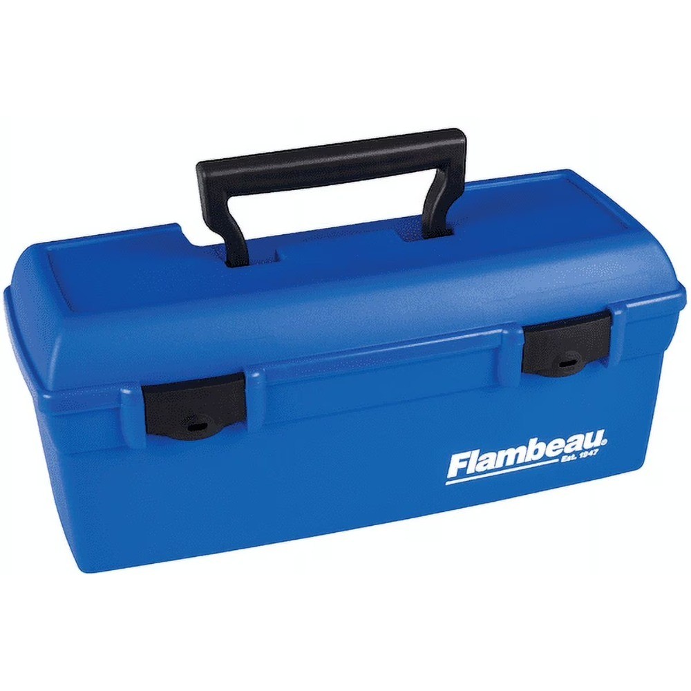 Fishing Tackle Box with Lift-Out Tray 13 inch Plastic Blue Outdoor Storage