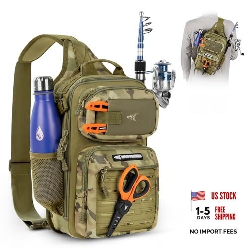 BlowBak Tactical Sling Tackle Bag Standard A: Khaki Camo（14” X 8” X 6”）