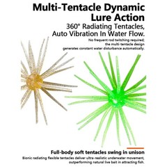 Soft Floating Urchin 5pcs 9cm 4g with Natural Hovering Action for Bass Fishing