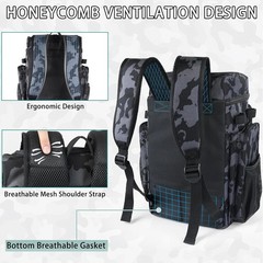 Luxurious 45L Fishing Tackle Backpack with Cooler & 4 Rod Holders in Camouflage