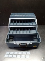 Plano 6203-91 3 Tray Tackle Box with Top Storage Compartments – Brass Hasp – USA