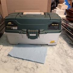 Plano 3-Tray Tackle Box with Dual Top Access #6203 Dark Green Metallic/Off White