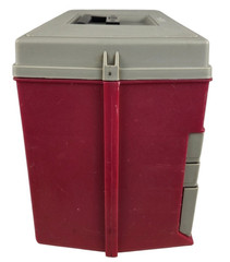 Vintage Plano Model 833 Tool / Tackle Box 3 Drawer w/ Top Storage Red & Gray USA