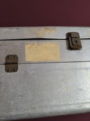Vintage Unknown Aluminum Tackle Box-4 Tier Tray Old Lure Display Storage NICE