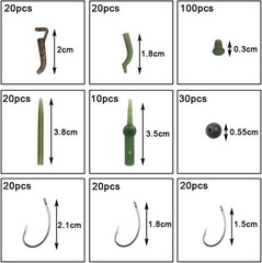 Carp Fishing Tackle Box Kit – 320pcs Fishing Kit Including Swivels, Hooks, An…