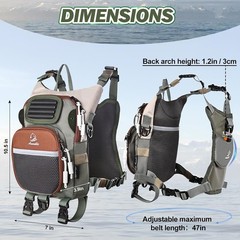Fly Fishing Chest Pack,Outdoor Waterproof fishing Tackle Chest Bag with Multi…