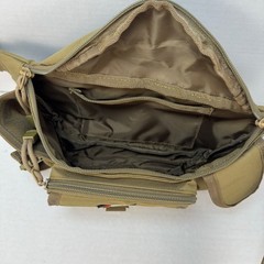 Piscifun Fanny Pack Tackle Bag Medium Khaki Nylon Multiple Zippered Compartments