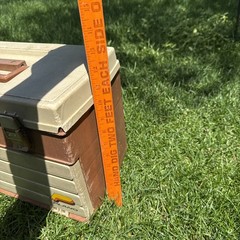 Vintage Plano 757 Tackle Box Fishing Storage Brown/Tan Made In USA 4 Drawers