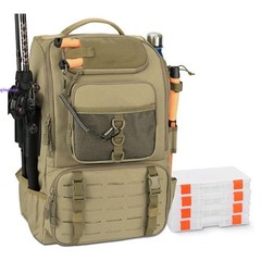 New Foldable Fishing Backpack Large Capacity Tackle Storage Rod Holder Outdoor