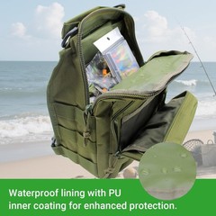 Multi-Functional Fishing Backpack with Adjustable Straps & Reflective Strips