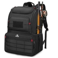 Fishing Backpack Tackle Box, Tackle Backpack with Cooler for Men | Black