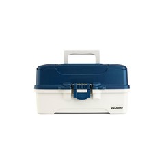 Plano Three-Tray Tackle Blue/White Rust-Proof Brass Latch Top-Access Tray Deep