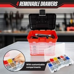 Portable Tool Storage Box – Small Parts Organizer with 4 Multi-Compartment