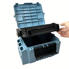Portable Fishing Tackle Box Multi-Compartment Bait Storage Rod Holder