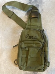 Trout Unlimited men’s Cross bag bait bag green brand new Bag C