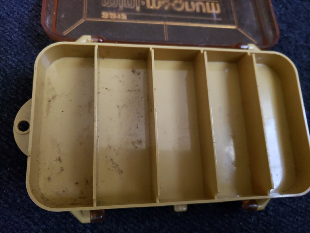 Vintage Plano Mini Magnum 3213 Pocket Pak Tackle Box Orange Double Sided Plano