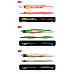 UV Glow Fishing Jig Sinking Lure 60g 80g 100g 150g Iron Plate for Mackerel