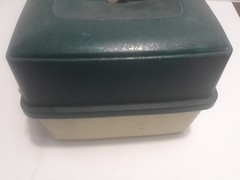 Vintage Plano Fishing Tackle Box #4100 Rare Green over Tan U.S.A. 🇺🇸
