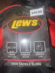 Lew’s 3600 Tackle Sling Fishing Backpack Shoulder Bag Black/Red New with Tags