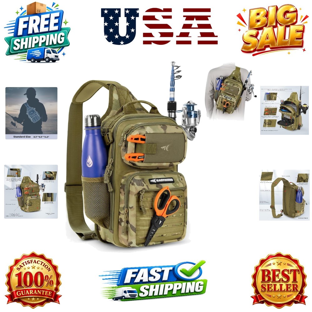 BlowBak Tactical Sling Tackle Bag-Lightweight Fishing Backpack Storge Fishing…