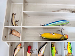Vintage PLANO 1730 Fishing Tackle Box 3 Tray ~ Loaded 20 Lures