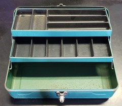 My Buddy 252 Two Tray Tackle Box Vintage Green Metal With Plastic Tray Inserts