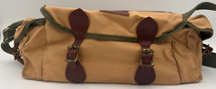 Vtg Orvis Fishing Tan Canvas & Leather Fly Fishing Tote Tackle Gear / Duffel Bag