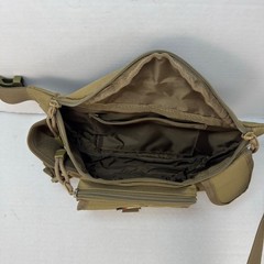 Piscifun Fanny Pack Tackle Bag Medium Khaki Nylon Multiple Zippered Compartments