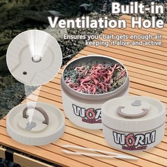 2Pcs Live Bait Storage,Fishing Bait Container, Stainless Steel Worm Storage B…
