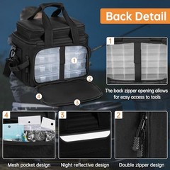 Fishing Tackle Bag – Holds 3400-3600 Size Tackle Boxes () | Fit Black Bag Only