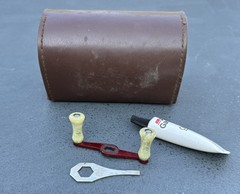 Vtg Ambassador Abu Garcia Fishing Reel CASE Leather Sweden See Description