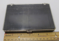 Vintage Garcia Hard Black Clear Plastic 4 Lure 6″ x 4″ x 1″ Fishing Tackle Box