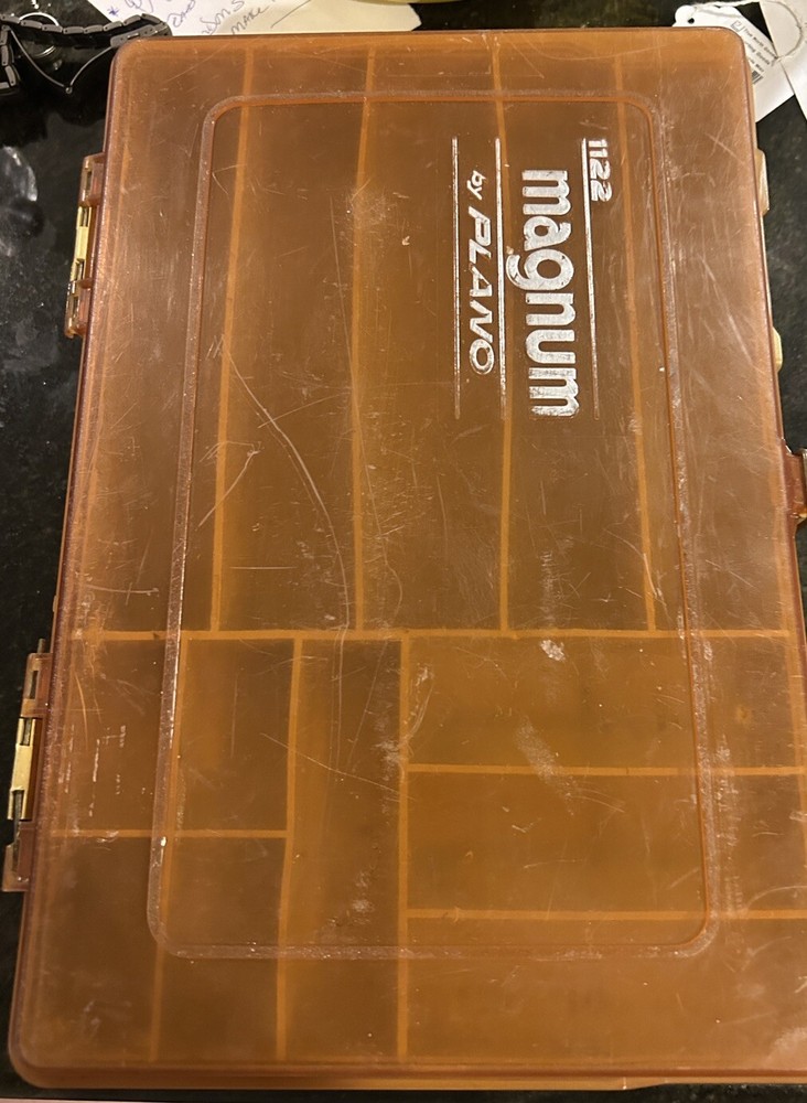 Vintage 1122 Magnum By Plano Fishing Tackle Box Organizer Double Sided 13X9X4