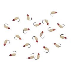 20 Pack Artificial Maggots for Fishing Soft Lures for Trout Bass Crappie