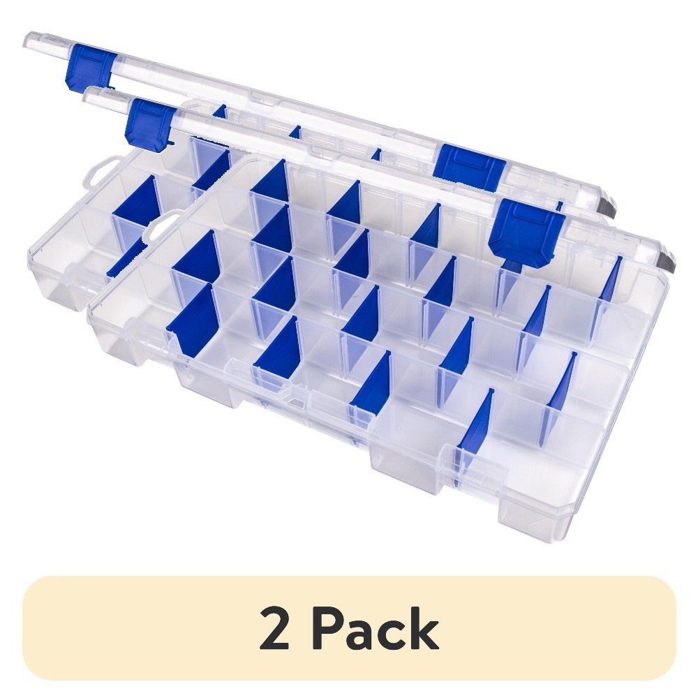 Large Plastic Utility Tackle Box Organizer with 2 Pack and Anti-Rust Protection